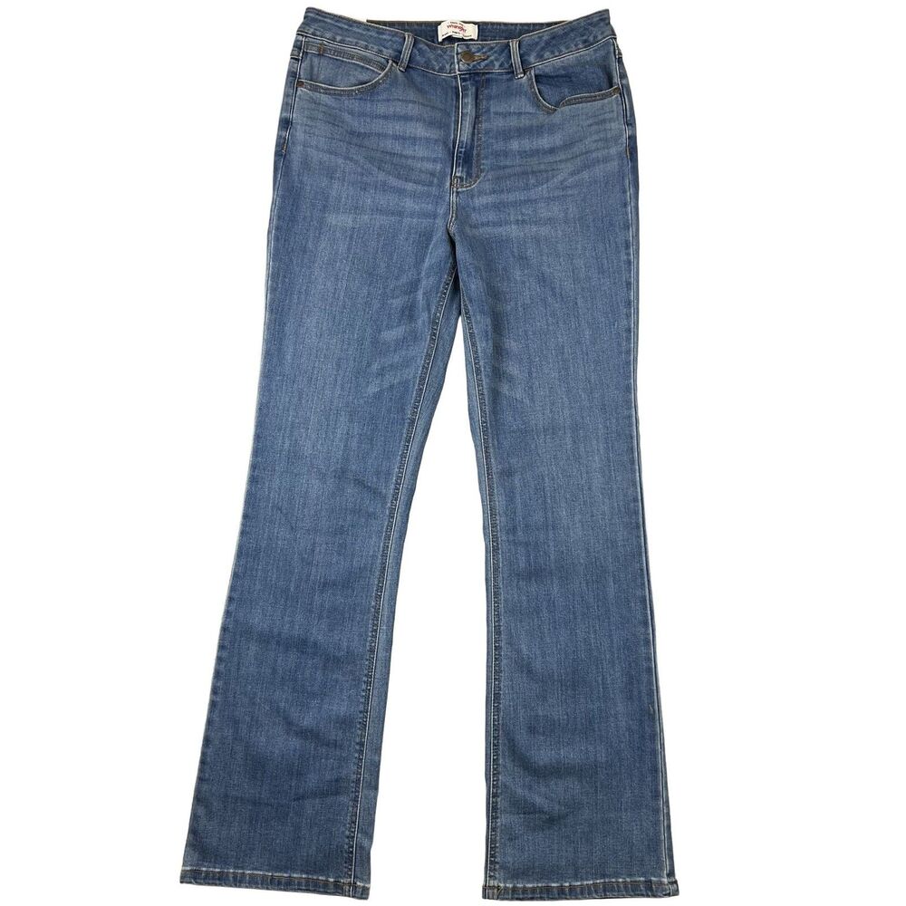 Wrangler High Rise Bootcut Jeans Women's Blue Size 12 Stretch Denim 32 Inseam
